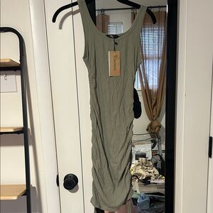 Source Unknown Sage Green Midi Dress